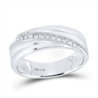 Sterling Silver Round Diamond Men's Wedding Milgrain Band Ring 1/5 Cttw - Splendid Jewellery