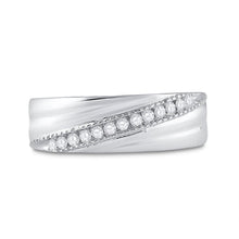 Load image into Gallery viewer, Sterling Silver Round Diamond Men's Wedding Milgrain Band Ring 1/5 Cttw - Splendid Jewellery
