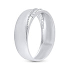 Sterling Silver Round Diamond Men's Wedding Milgrain Band Ring 1/5 Cttw - Splendid Jewellery