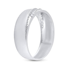 Load image into Gallery viewer, Sterling Silver Round Diamond Men's Wedding Milgrain Band Ring 1/5 Cttw - Splendid Jewellery