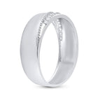 Sterling Silver Round Diamond Men's Wedding Milgrain Band Ring 1/5 Cttw - Splendid Jewellery