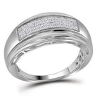 Sterling Silver Round Diamond Men's Wedding Pave Band Ring 1/5 Cttw - Splendid Jewellery