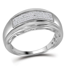 Load image into Gallery viewer, Sterling Silver Round Diamond Men's Wedding Pave Band Ring 1/5 Cttw - Splendid Jewellery