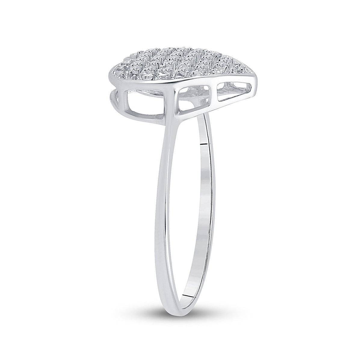Sterling Silver Round Diamond Micro Pave Gift Heart Ring 1/10 Cttw - Splendid Jewellery