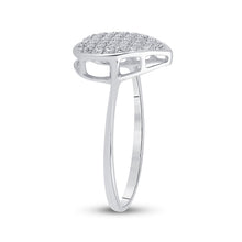 Load image into Gallery viewer, Sterling Silver Round Diamond Micro Pave Gift Heart Ring 1/10 Cttw - Splendid Jewellery