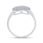 Sterling Silver Round Diamond Micro Pave Gift Heart Ring 1/10 Cttw - Splendid Jewellery