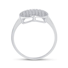 Load image into Gallery viewer, Sterling Silver Round Diamond Micro Pave Gift Heart Ring 1/10 Cttw - Splendid Jewellery