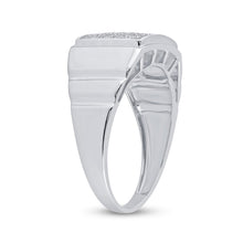 Load image into Gallery viewer, Sterling Silver Round Diamond Micro - Pave Mens Ring 1/10 Cttw - Splendid Jewellery