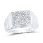 Sterling Silver Round Diamond Micro - Pave Mens Ring 1/10 Cttw - Splendid Jewellery