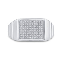 Load image into Gallery viewer, Sterling Silver Round Diamond Micro - Pave Mens Ring 1/10 Cttw - Splendid Jewellery