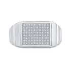 Sterling Silver Round Diamond Micro - Pave Mens Ring 1/10 Cttw - Splendid Jewellery