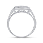 Sterling Silver Round Diamond Micro - Pave Mens Ring 1/10 Cttw - Splendid Jewellery