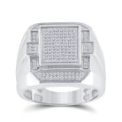 Sterling Silver Round Diamond Micro - Pave Mens Ring 1/2 Cttw - Splendid Jewellery