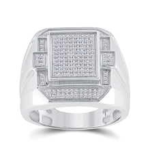 Load image into Gallery viewer, Sterling Silver Round Diamond Micro - Pave Mens Ring 1/2 Cttw - Splendid Jewellery