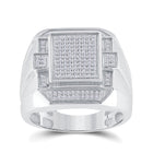 Sterling Silver Round Diamond Micro - Pave Mens Ring 1/2 Cttw - Splendid Jewellery