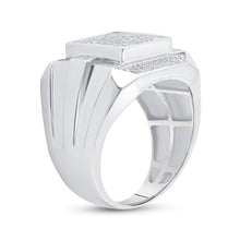 Load image into Gallery viewer, Sterling Silver Round Diamond Micro - Pave Mens Ring 1/2 Cttw - Splendid Jewellery