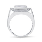 Sterling Silver Round Diamond Micro - Pave Mens Ring 1/2 Cttw - Splendid Jewellery