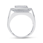 Sterling Silver Round Diamond Micro - Pave Mens Ring 1/2 Cttw - Splendid Jewellery