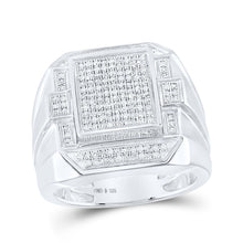 Load image into Gallery viewer, Sterling Silver Round Diamond Micro - Pave Mens Ring 1/2 Cttw - Splendid Jewellery