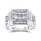 Sterling Silver Round Diamond Micro - Pave Mens Ring 1/4 Cttw - Splendid Jewellery