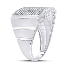 Load image into Gallery viewer, Sterling Silver Round Diamond Micro - Pave Mens Ring 1/4 Cttw - Splendid Jewellery