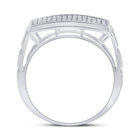 Sterling Silver Round Diamond Micro - Pave Mens Ring 1/4 Cttw - Splendid Jewellery