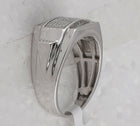 Sterling Silver Round Diamond Micro - Pave Mens Ring 1/4 Cttw - Splendid Jewellery