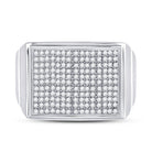 Sterling Silver Round Diamond Micro - Pave Mens Ring 1/4 Cttw - Splendid Jewellery
