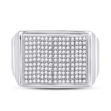 Load image into Gallery viewer, Sterling Silver Round Diamond Micro - Pave Mens Ring 1/4 Cttw - Splendid Jewellery