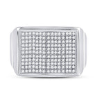Sterling Silver Round Diamond Micro - Pave Mens Ring 1/4 Cttw - Splendid Jewellery
