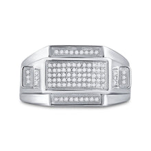 Load image into Gallery viewer, Sterling Silver Round Diamond Micro - Pave Mens Ring 1/4 Cttw - Splendid Jewellery