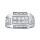 Sterling Silver Round Diamond Micro - Pave Mens Ring 1/4 Cttw - Splendid Jewellery
