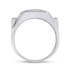 Sterling Silver Round Diamond Micro - Pave Mens Ring 1/4 Cttw - Splendid Jewellery