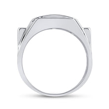 Load image into Gallery viewer, Sterling Silver Round Diamond Micro - Pave Mens Ring 1/4 Cttw - Splendid Jewellery