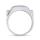 Sterling Silver Round Diamond Micro - Pave Mens Ring 1/4 Cttw - Splendid Jewellery