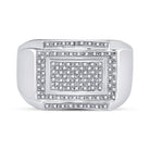 Sterling Silver Round Diamond Micro - Pave Mens Ring 1/5 Cttw - Splendid Jewellery