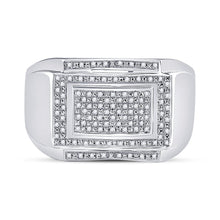 Load image into Gallery viewer, Sterling Silver Round Diamond Micro - Pave Mens Ring 1/5 Cttw - Splendid Jewellery