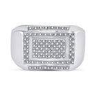 Sterling Silver Round Diamond Micro - Pave Mens Ring 1/5 Cttw - Splendid Jewellery