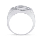 Sterling Silver Round Diamond Micro - Pave Mens Ring 1/5 Cttw - Splendid Jewellery