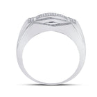 Sterling Silver Round Diamond Micro - Pave Mens Ring 1/5 Cttw - Splendid Jewellery