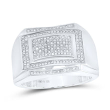 Load image into Gallery viewer, Sterling Silver Round Diamond Micro - Pave Mens Ring 1/5 Cttw - Splendid Jewellery