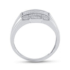 Sterling Silver Round Diamond Micro - Pave Mens Ring 1/6 Cttw - Splendid Jewellery