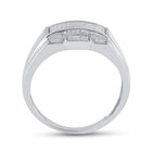 Sterling Silver Round Diamond Micro - Pave Mens Ring 1/6 Cttw - Splendid Jewellery