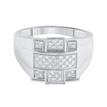 Load image into Gallery viewer, Sterling Silver Round Diamond Micro - Pave Mens Ring 1/6 Cttw - Splendid Jewellery