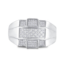 Load image into Gallery viewer, Sterling Silver Round Diamond Micro - Pave Mens Ring 1/6 Cttw - Splendid Jewellery