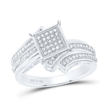 Load image into Gallery viewer, Sterling Silver Round Diamond Micro Pave Ring 1/4 Cttw - Splendid Jewellery