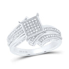 Sterling Silver Round Diamond Micro Pave Ring 1/4 Cttw - Splendid Jewellery