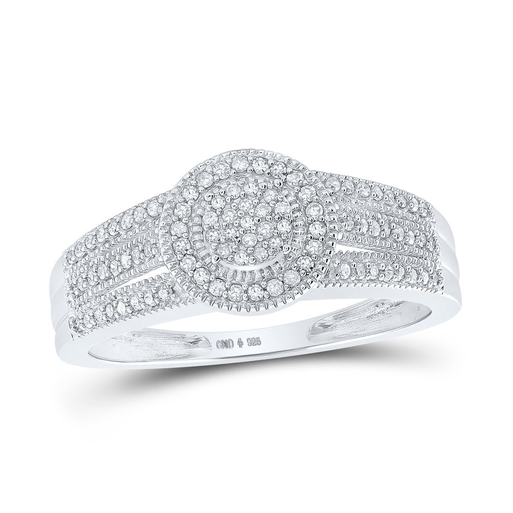Sterling Silver Round Diamond Micro Pave Ring 1/4 Cttw - Splendid Jewellery