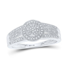Load image into Gallery viewer, Sterling Silver Round Diamond Micro Pave Ring 1/4 Cttw - Splendid Jewellery