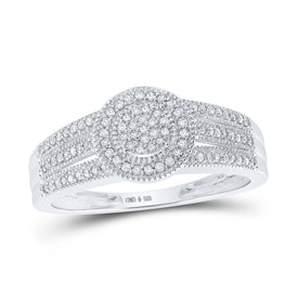 Sterling Silver Round Diamond Micro Pave Ring 1/4 Cttw - Splendid Jewellery